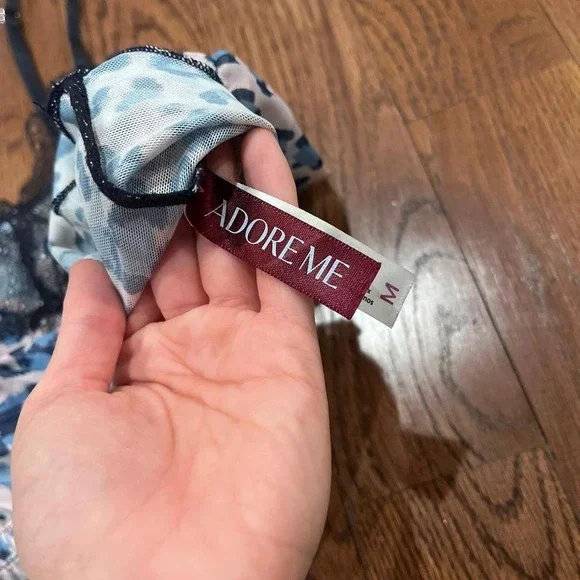 y2k blue and pink leopard print lace trim peplum tank medium - Picture 6 of 8